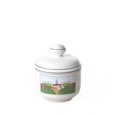 Imagen de Villeroy &amp; Boch Design Naif 10 2337 0930 Azucarero de Diseño Clásico, con Alegre decoración, 0.2 l, Porcelana, Verde, 8.1999999999999993x8.6x6.3000000000000007 cm