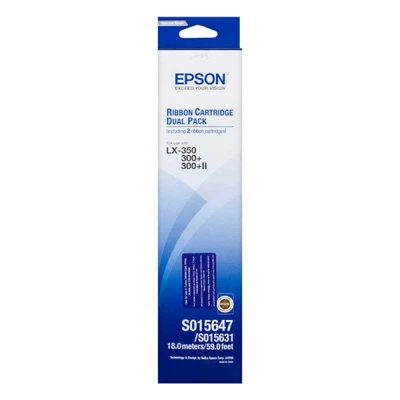 Imagen de Epson SIDM Black Ribbon Cartridge Cinta de impresoras matriciales (LX 350/300+/300+II, Negro, Matriz punto, 4000000 caracteres, Epson),