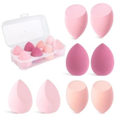 Imagen de Esponja Maquillaje, 8 Piezas Esponjas Desmaquillantes, Húmedo y Seco, 4 Colores Beauty Blender, de Maquillaje para Base la Mayoría Cosméticos