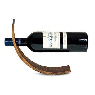 Imagen de soporte para botellas de vino madera acacia, 28 x 7,5 cm, vino, idea regalo, decoración mesa natural,