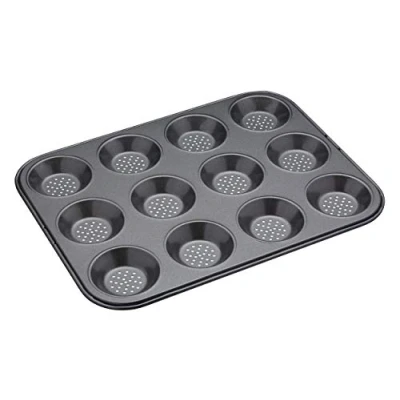 Imagen de MasterClass Molde para Horno con 12 Huecos (Antiadherente, Orificios circulación del Aire), Color Gris