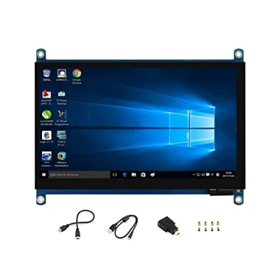 Imagen de 7inch QLED Quantum Dot Display 1024x600 Capacitive Touch Screen IPS LCD G+G Toughened Glass Panel with Wider Color Gamut,More Pure Chroma for Raspberry Pi, Jetson Nano