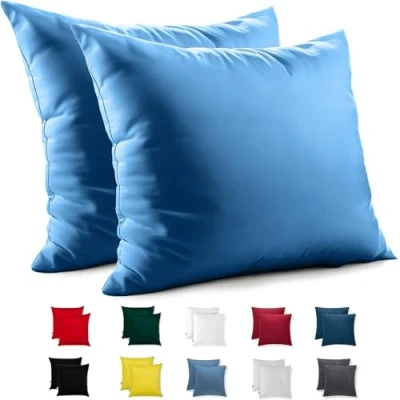 Imagen de Flowen Fundas de Cojin 50x50 Microfibra Juego 2 Funda Almohada del Sofá Decorativas con Cremallera Invisible Tejido Suave y Lavable Antiácaros Transpirable Hipoalergénico para Cama Silla