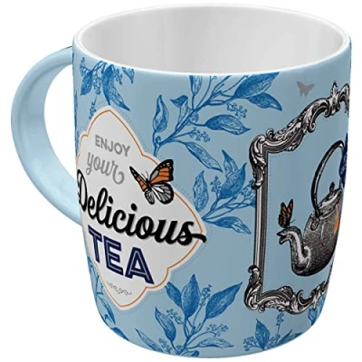 Imagen de Nostalgic Art Taza de café retro, Always Time for a Tea Idea regalo para cocina, cerámica, divertido diseño vintage con frase, 330 ml