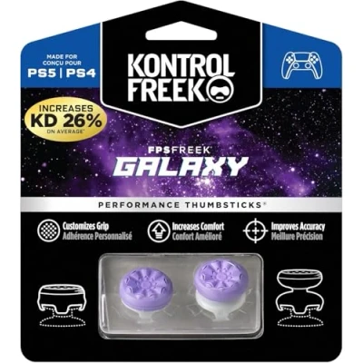 Imagen de KontrolFreek FPS Freek Galaxy Purple for Playstation 4 (PS4) and 5 (PS5) Performance Thumbsticks 1 High Rise, Mid Rise