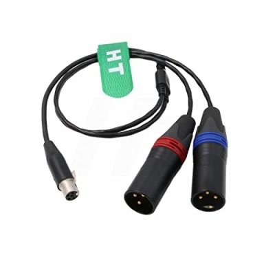 Imagen de HangTon Cable de audio Mini XLR 5 pines TA5F a dos 3 para Wisycom MCR54, Zaxcom QRX200, Lectrosonics SRc5P Receptor Dispositivos Sonido Grabador Mezclador