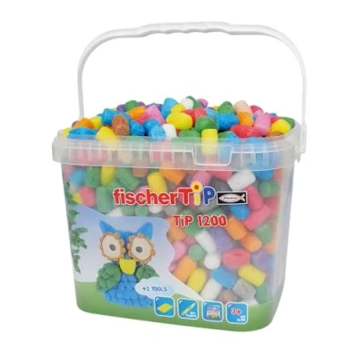 Imagen de fischerTiP 533784 kit de manualidades para niños, juguete creativo a partir 3 años, 1200 piezas, multicolor
