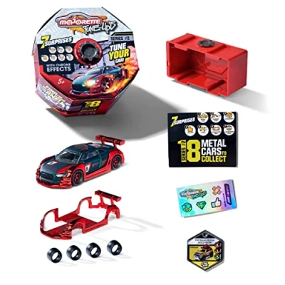 Imagen de Majorette Tune Up&#039;s Coches de Metal Juguete para tunear, Pack 7 Sorpresas Que Incluye 1 Coche, 2 Accesorios Tuning, Pegatinas, ficha coleccionista, Flyer, Caja colección, 212051011