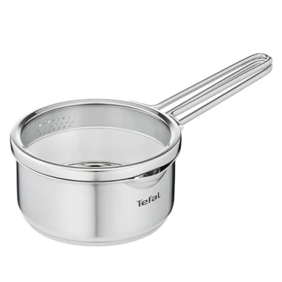 Imagen de Tefal Nordica Cazo 16 cm acero inoxidable, tecnología full induction, diseño minimalista, tapa de cristal, apta para gas, vitrocerámica, eléctricas e inducción, apto horno resitente hasta 250º