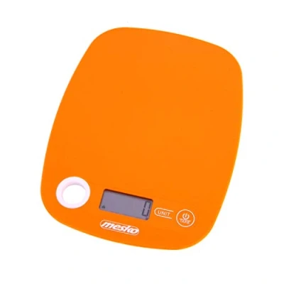 Imagen de Mesko MS3159O Báscula de Cocina Digital, Balanza Alimentos Alta Precisión, Peso Comida hasta 5 kg, Pantalla LCD, Función Tara, Extraplana, Medición Líquidos, Multifunción, Naranja