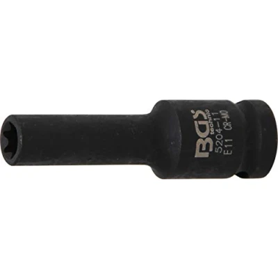 Imagen de BGS 5204 11 Llave de vaso impacto E Torx, larga entrada 12,5 mm (1/2&quot;) E11