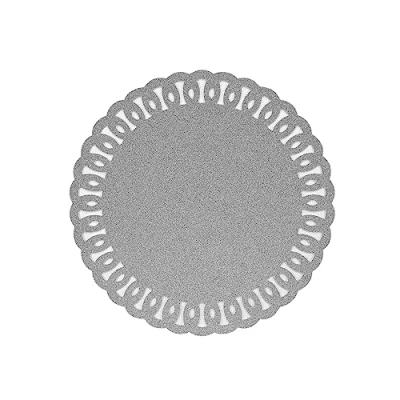 Imagen de Douceur d&#039;Intérieur Mantel Individual, diámetro de 38 cm, Guirnalda, Plateado, PVC Calado, con Purpurina