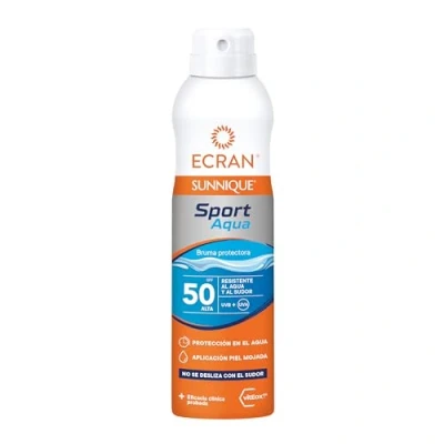 Imagen de Ecran Sunnique Sport Bruma Protectora Solar SFP 50 Piel Mojada, Protección Alta UVB, UVA, Refuerza las Defensas, Resistente al Agua, para Todo Tipo de Pieles 250 ml