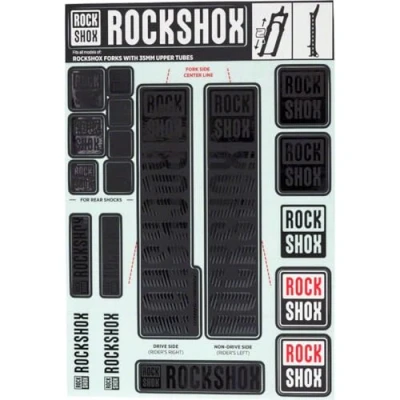 Imagen de ROCKSHOX Pegatinas de 35 mm Stealth, Pike/Lyrik/Yari/Domain/Revelation, 11.4318.003.505 Piezas Repuesto, Negro, Estándar
