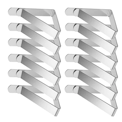 Imagen de MEIRRAI Sujeta Manteles de Mesa Exterior, 12 Pcs Pinzas Cocina Grande, 8 x 7 cm, para Restaurante Boda Fiesta Jardin Grosor 2,5 6,5 cm