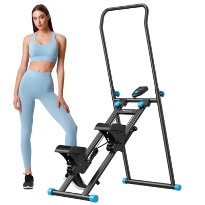 Imagen de MERACH Stepper Fitness Casa,2025 Nuevo Deportivo,Maquina de Subir Escaleras,Aparato Compacto Ejercicio Cardio para el Hogar con Pantalla LCD y 3 Alturas Ajustables