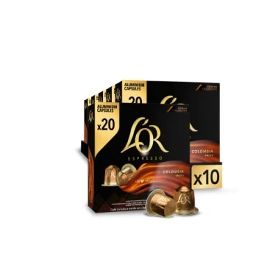 Imagen de L&#039;OR Espresso Cápsulas de Café Colombia Orígenes Intensidad 8 200 Compatibles Nespresso (R)* Amazon Exclusive