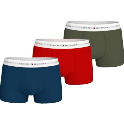 Imagen de Tommy Hilfiger Trunk 3 PACK Culotte, Hombre, Talla: Large, Deep indigo/red/utility olive