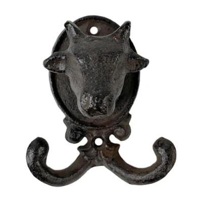 Imagen de FTWDesign Perchero de hierro fundido con cabeza animal vaca