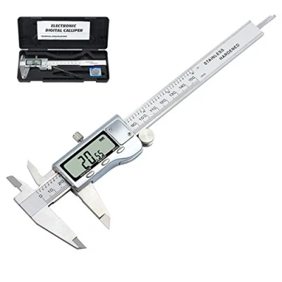 Imagen de Neoteck Calibre Digital 150mm/6Inch Pie de Rey Acero Inoxitable Calibrador Electrónico Fracciones/Inch/Metrico Precisión 0.01mm para Longitud Ancho Profundidad Diámetro Interior/Exterior