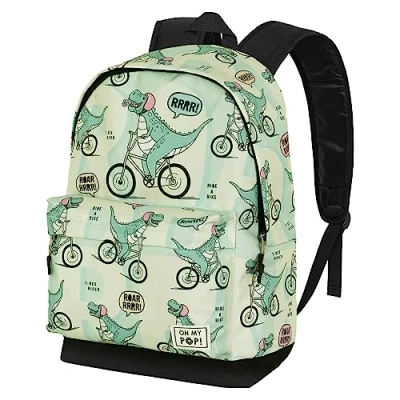 Imagen de Oh My Pop! Dinorrr Mochila HS FAN 2.0, Verde, 30 x 41 cm, Capacidad 22 L