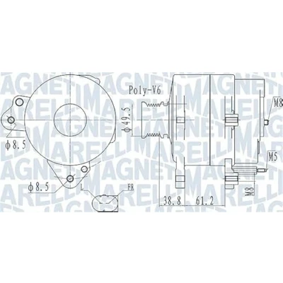 Imagen de MAGNETI MARELLI 063732137010 Alternador 14V 110A VOLKSWAGEN: Transporter 5, 5 Bus, Multivan (7HM, AUDI: A3 Hatchback