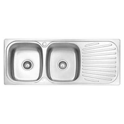 Imagen de JASSFERRY Fregadero de cocina dos senos, Acero Inoxidable, escurridor reversible, con colador residuos