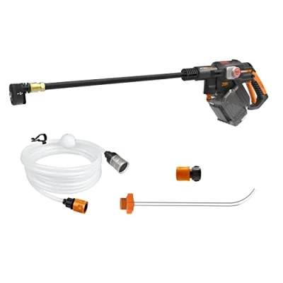 Imagen de WORX Hidrolimpiadora a batería WG633E.9, 56 bares, 220L/H, Accesorios, Color negro naranja, Sin ni cargador