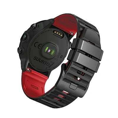 Imagen de RoiYeel Correa para Suunto 9/Suunto 7/Suunto 9 Baro, Pulsera Deportiva de Silicona Suave Repuesto Compatibles con Spartan/Suunto GPS/Suunto D5/Suunto Spartan Sport Negro Rojo
