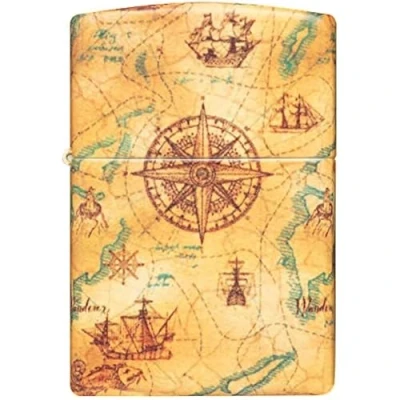 Imagen de ZIPPO Diseño de Mapa 540 White Matte Color Image Mechero, rellenable, en una Caja Regalo halta Calidad