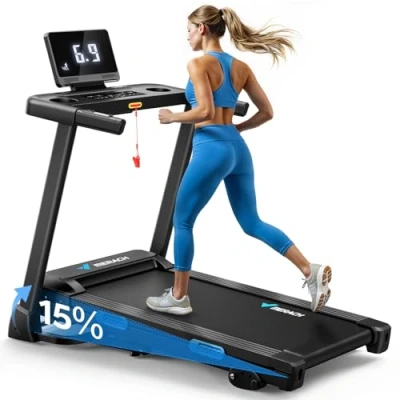 Imagen de MERACH Cinta de Correr Plegable, 15% con Inclinación, 0.8 12km/H Caminadora Electrica para Casa, 2.5HP Walking Pad, Andar Plegable Casa y Oficina, App, Pantalla LED