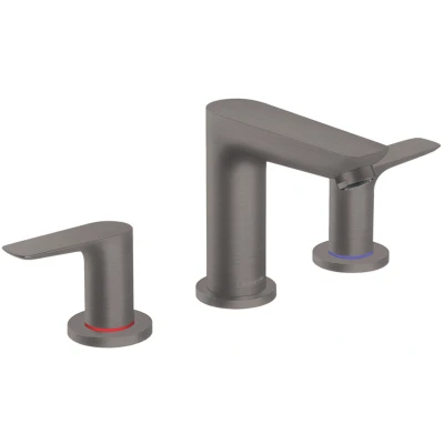 Imagen de hansgrohe Grifo de lavabo Talis E 3 agujeros, altura 150 mm, con desagüe barra tracción, cromado negro cepillado