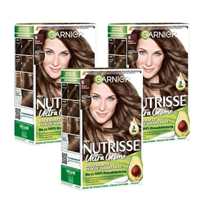 Imagen de Garnier nutrisse Crema coloration Mocca marrón claro 50, Coloración para pelo Permanente Color de cabello (con 3 Nährenden Aceites) 1 pieza