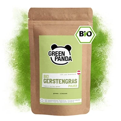 Imagen de Polvo de hierba cebada orgánica joven, buena solubilidad, finamente molido para jugo cebada, cultivo biológico austríaco, probado y certificado, 500g