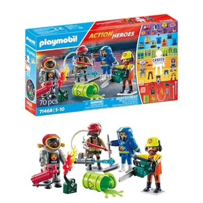 Imagen de PLAYMOBIL Action Heroes 71468 My Figures: Bomberos, con Figuras Personalizadas y Accesorios Desmontables, Juegos de rol imaginativos Divertidos, Juguetes para niños a Partir 5 años