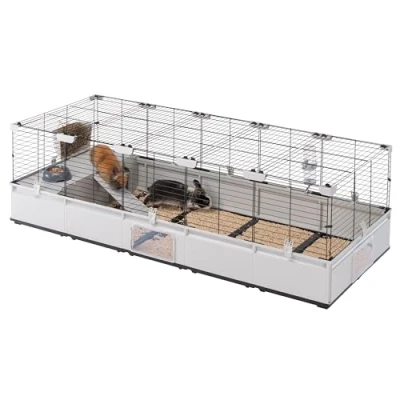 Imagen de Ferplast Jaula para Conejos, cobayas, Grande y Modular, Conejillos de Indias, con Accesorios, Extensible, Fácil Mantenimiento, Modular 4, 179 x 72 h 56 cm
