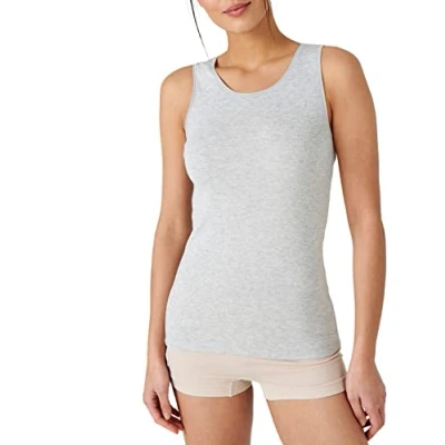 Imagen de Damart Camiseta de Tirantes Acanalada Thermolactyl Ropa Interior, Gris Multicolor, M para Mujer