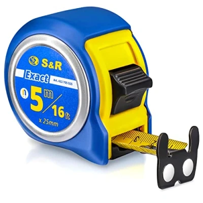Imagen de S&amp;R Cinta Métric 5M en mm y pulgadas (5M / 16 FT) Resistente Profesional