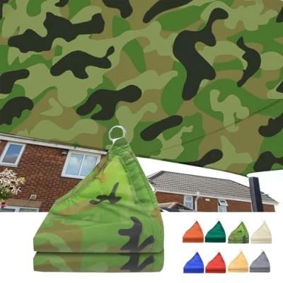 Imagen de Toldo Vela de Sombra Impermeable,Toldos Rectangular 1x2m,Toldos Exterior Terraza Protección UV 95%,para Jardin, Balcón, Patio.(Camuflaje)