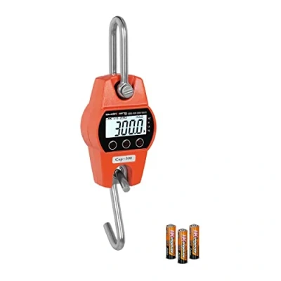 Imagen de Steinberg Systems Dinamometro Digital Báscula Industrial Balanza Electronica SBS KW 300/100 O (300 kg / 100 g, Cambio de unidad kg/lbs/N, 3 x AA = 150h autonomía, LCD)