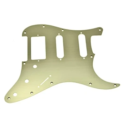 Imagen de Dopro Golpeador de guitarra HSS aluminio anodizado 11 agujeros para Stratocaster Americana/Mexicana FD dorado