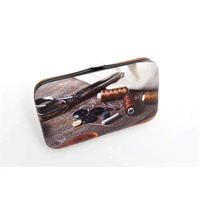 Imagen de Kleiber 93020 Nähetui Schneider nähset para el Viaje, plástico y Metal, marrón, 12 x 7 1, 5 cm