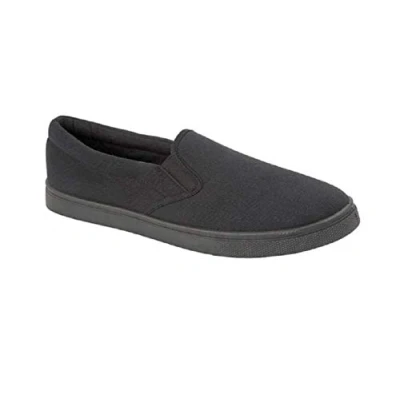 Imagen de GladRags zapatos de verano lona para hombre, verano, tacón talla 7 12, Todo negro., 44 EU