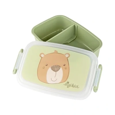 Imagen de Sigikid 25370 Fiambrera con diseño de oso, divisor, sin BPA, segura, ligera, recomendada para niños a partir 1 año