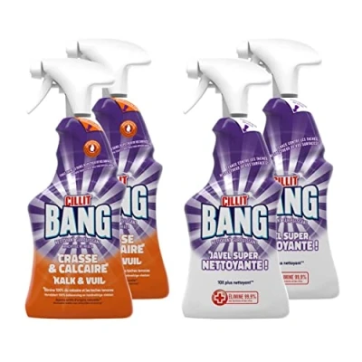 Imagen de Cillit Bang Spray Limpiador Quitagrasas 2 x 750ml y Baños (Paquete de 4)