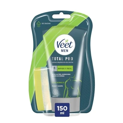 Imagen de Veet for Men Crema Depilatoria Corporal para Usar Bajo la Ducha Hombre, Piel Normal, 150 ml