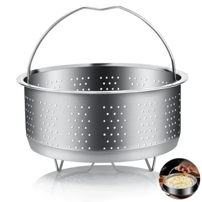 Imagen de Gowkeey Cesta de Vapor Inoxidable 304, Vaporera Multiusos con Mango, Verduras, CoccióN Al Vapor, para Pescado, Huevos 17.5CM (17.5cm)