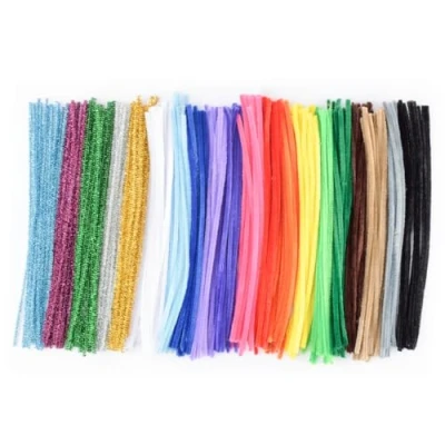 Imagen de Vaessen Creative, 300 unidades, Limpiapipas de Colores Brillantes incl. Purpurina, Limpia Pipas, Niños, Kit manualidades, 30 cm x 6 mm, One Size
