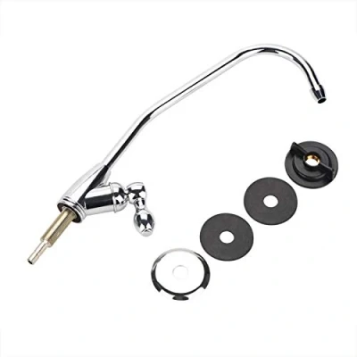 Imagen de grifo de grifo, aleación zinc 1/4 ``, rotación 360 ​​, cuello ganso, cocina, cromado, ósmosis inversa, filtro agua potable Ro