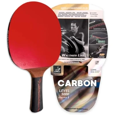 Imagen de Donic Schildkröt Raqueta de Tenis Mesa Waldner 5000 Mango ABP, Madera Carbono Almohadilla Liga ITTF 751805